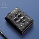 
Oulol crocodile pickup bag new multi-card small handbag genuine leather bag men's light luxury card clip business card bag black belly-hand sewing