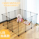 Dog fixed-point toilet fence, anti-jailbreak cat cage, isolation door, free combination training small and medium-sized dog fence, heightened version, white 8-piece iron mesh with door, default delivery as shown in the picture
