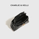 CHARLIE&KELLI CK brand light luxury bag women's bag crocodile pattern Kelly bag women's handheld crossbody bag Valentine's Day birthday gift black Beijing warehouse delivery free brand gift bag