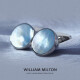 WILLIAM MILTON深海蓝色贝母袖扣男士高端袖口钉商务轻奢礼物定制礼盒装 银色