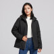 Yalu plus velvet jacket for women, Korean version, small short windproof and thermal windbreaker ins casual single-layer mountaineering jacket 9930S Obsidian black-women [solid color] XL