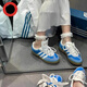 Adidas Bad Bunny x Gazelle Indoor Grau Weiß und Blau Retro Low Top Shoes If9734 graues Weiß und Blau (IF9734) Brandneue Kollektion Priorität 36.5