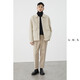 a.b.x Winter heavyweight full wool lapel workwear large pocket double-sided nylon jacket men's loose thickened tweed jacket light coffee M/170