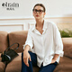 Olrain long-sleeved shirt for women in spring and autumn women's loose commuting temperament top Pink XL