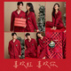 Autumn Deer Couple Pajamas Women Autumn Red Modal Cotton Plaid Cardigan Long Sleeve Men Wedding Home Clothes Suit New Year Gift Big Red Women (01) M
