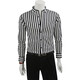 Talentueuse Yijia Black and White Vertical Stripe Stripe Men's Men's British Men's Fashion Casual Elastic Cotton Coton Trending Anti-Warming Stripes bleues cachées 5009 40 / L / 175