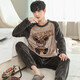 
Men's pajamas for men in autumn and winter flannel thick warm middle-aged and young students cartoon round neck winter home clothes WYEX3888 men's L size (recommended 90-115 Jin [Jin equals 0.5 kg]) All size