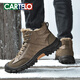 CARTELO Snow Boots Men's Northeast Large Cotton Shoes Winter Plus Fleece Thickened Cotton Shoes Men's Non-Slip Warm Casual Shoes Men's Boots Brown-Fleece Warm-2333 41 Standard Sports Shoes Size