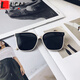 LUCALY new product yellow sunglasses retro transparent yellow sunglasses men's trendy brand internet celebrity driving big face glasses women's sunglasses New Year's gift upgraded version high definition off-white frame black film