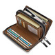 WILLIAMPOLO Paul double zipper leather clutch handbag handbag men's wallet business men's bag large capacity hand grab leather bag black
