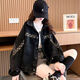 Jaqueta de mezclilla negra inteligente para mujeres 2025 Spring y otoño Nuevo diseño Retro Hong Kong Estudiante Corea de mezclilla Corea de mezclilla 9926# Estilo de imagen [negro] L [sugerido 111-125Jin [Jin es igual a 0.5 kg]]]