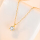 Happy diamond 18K gold diamond pendant for women, classic six-claw single diamond necklace, clavicle chain, proposal, wedding, New Year gift, yellow 18K gold 6 points, with silver chain