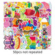 50 pegatinas de cuentas de mano de estado de ánimo de dulces Decoración Patrón pequeño para niñas Heart Water Cup Photo Álbum de fotos Guitar Auriculares Diario Tableta de la maleta Material de bricolaje Decoración creativa impermeable [50 imágenes no se repiten] Candy-693 5-8 cm