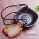 Qianshengyuan hand-woven necklace rope oil green jade pendant lanyard men and women hanging neck Hetian jade pendant pendant pj red rope red six-character words