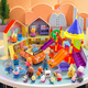 Onevan Peppa Pig Familie von vier vier Spielzeugen Peggy Charakter Set 3-6 Jahre alt 5 Sets von Jungen und Mädchen Red Sport Car + Familie von vier vier Jahren