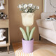 First sight of Nordic tulip floor-standing ornament vase in the living room next to the TV cabinet Internet celebrity small fresh opening gift flower pot Tulip floor-standing storage vase