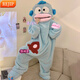 REJIP Hanton Ugly Fish Cute and Funny One-piece Couple Pajamas Women's Autumn and Winter Thickened Coral Fleece Hooded Men's Home Clothes Clown Fish One-piece XXL170-182CM