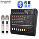 Depusheng GM6X professional 6-way all-in-one mixer with power amplifier, wireless microphone equalization effect, Bluetooth 8-inch audio, 12-inch speaker performance, all-in-one mixer with microphone power amplifier