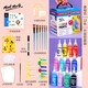 Mont Marte Finger Painting Pigment Set Washable Children's Drawing Set Doodle Hand Drawing Children's Toys Boys and Girls Gifts 60ml Finger Painting Basic 12 Colors [Upgrade]