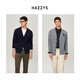 HAZZYS men's clothing winter sweater solid color V-neck versatile coat wool cardigan men ABYZD0BDF51 dark blue DN L (175/96A 48)