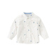 DAVE&BELLA children's shirts, boys' long-sleeved shirts, casual male baby clothes, children's tops, spring new toddler children's clothes, white background printing, in stock 110 cm (recommended height 100-110cm)