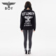 BOY LONDON spring unisex long-sleeved graffiti printed loose and cool round neck pullover sweatshirt N03042 black XS
