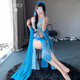 倾城鸟（qingchengniao）倾城鸟霏慕情趣内衣性感睡衣套装古风汉服诱惑旗袍制服火辣激情午 6627蓝音公主[飘逸流苏套装]