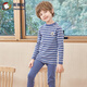 Yingbolun autumn and winter children's thermal underwear autumn clothing set pure cotton medium and large children's school uniform artifact 85265 Lan Tiao 150