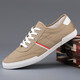 Shanbu Canvas Schuhe Herren-Schnüre Frühling und Herbst Low Top Atmungsfreie, vielseitige, vielseitige Koreaner-Board-Schuhe Flat Heel Fahren Sie lässig einfache weiße Schuhe Herren Khaki (9272) Größe 40