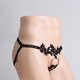 Men's sexy ring underwear, lace temptation sexy thong, sexy double thong T-pants, black, one size fits all, 150Jin, Jin is equal to 0.5kg, within
