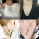 Dirholl Hetian jade necklace for women, Ping An Wu Shi brand clavicle chain, young birthday, Valentine's Day gift for wife and mother, Hetian Jade Wu Shi brand pendant for women