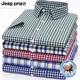 Jeep Spirit100 Coton Men's Plaid Shirt à manches courtes pour le modèle mince en coton mince et jeune de la chemise à mi-manche F983 Green and White Small Plaid 40 [120-135jin [Jin est égal à 0,5 kg]]]
