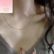 Giventy GEFIODEY fine color gold 18k bag gold necklace women's chain plain chain titanium steel non-fading clavicle chain chain pendant-free segment chain