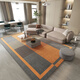 Gudie's new living room carpet, bedroom, modern light luxury coffee table carpet, fully covered bedside room, stain-resistant, easy to care for, non-slip, CH-C280 orange gray-Belgian loop pile cotton 80*200cm (bedside carpet) soundproof, no-wash ready