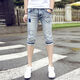 
Begiche men's jeans men's cropped pants summer thin slim youth mid-trousers 7-point pants summer student slim shorts 759 blue size 32 [waist circumference 2 feet 5]