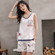 Commandant Xiong Summer Pyjamas Summer 2022 NOUVEAU COTON PURT PURS SOLEST SOLEST SOSSENDRE LA LA LIGNE DE LA TAILLE COMMISSE SÉMINE VELLEMENT SUMBRE FEMMES WJ9856 M CODE 75-90JIN [Jin est égal à 0,5 kg]