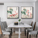Xiaolulin Chinese style Jiuyu drawing decoration painting restaurant painting study office tea room hanging painting entrance entrance cabinet living room mural 15911 surplus year after year tempered crystal porcelain 70*70 black frame
