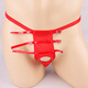 Männer sexy Unterwäsche für Männer für die schwarze Front-Eröffnung von Männern Eröffnungsleder T-Pants Sex Unterwäsche für Männer Tanga Red One Size