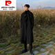 Pierre Cardin International Brand Spring and Autumn coreano y británico Windbreaker Jacket Fashion Men's Modion. Cubra larga tendencia de un solo pecho algodón negro m