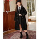 Disney (Disney) Girls Woolen Coat Autumn and Winter Mid-Length Children's Woolen Coat Women 2025 New Style Korean Style Big Children Thickened Black (Padding Style) 150
