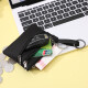 Jiemo Coin Wallet Women Leinwand Handhält kleiner Beutel Student Kurzmini kleiner Geldbeutel Kartenbeutel Herren Reißverschluss Key Coin -Tasche Schwarz