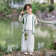 G.DUCKKIDS童装汉服男童秋季儿童汉服中大童春秋款长袖少爷服12岁男孩表演服 绿色9272款 180 cm建议6-9个月14-20斤cm