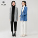 Gobi Gobi Autumn Blended Loose Casual suave suave para la piel floración de la piel delgada del delédico fino cárdigan tejido wk305 azul oscuro + línea de oro 1479 xs