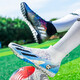 Wejiesess zapatillas de fútbol alta para hombres y mujeres TF uñas rotas para adultos y adolescentes y estudiantes competiciones infantiles para personas y concursos de entrenamiento de hierba para zapatos para mandarín pato plateado negro + luna blanca uñas rotas 42 [calcetines y bolsa de zapatos]