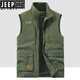 
JEEP SPIRIT Jeep Outdoor Workwear Fishing Vest Men's Spring and Autumn New Multi-Pocket Photography Casual Loose All-match Jacket Khaki (677 Spring and Autumn Style) XL Recommended 135-150Jin [Jin equals 0.5 kg]