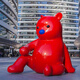 Fiberglass internet celebrity cartoon violent bear Zhang Zhanzhan rabbit doll mascot sculpture red bear outdoor ornament bear sitting posture 140cm fixed jin