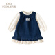 Vestido de mezclilla para niñas Fanhunting otoño 2025 NUEVA PRINCIPIA DE NIÑOS FALDIA Niña de moda Vestible Baby Vest Spring and Autumn