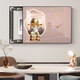 
Chengzi Light luxury electric meter box decoration painting with clock distribution box cover without holes Modern simple hanging painting Astronaut clock K11968 60*45cm (block 50*35) black frame with cover