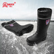 Hombre fuerte Botas de lluvia de tubos altos atados con zapatos de agua de pesca buceante Zapatos de lavado de autos Trabajo de cultivo Zapatos de goma de lluvia YX-708 Negro 40