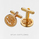 KFLK Changle Weiyang Stainless Steel French Cufflinks Men's Sleeve Stud Shirt Buttons Business Gift Shirt High-end Cuff Buttons Metal Lettering Custom Cufflinks Gold
